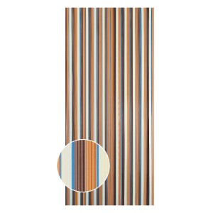 Rideau à rayures marron et beige, 90x200 cm, idéal comme rideau de porte ou séparateur de pièce.