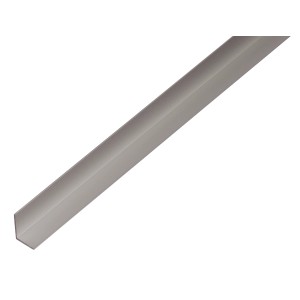 Profilo angolare in alluminio argentato, lati uguali, 7,5x9,5x1000 mm.