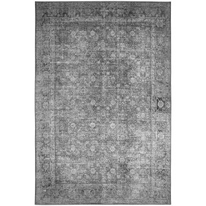 Digitaldruck-Teppich Punto in Anthrazit, 155x230 cm, mit Vintage-Muster für moderne Wohnräume.