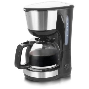 Macchina da caffè filtro Emerio con caraffa in vetro e indicatore del livello dell'acqua.