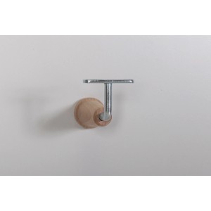 Support de main courante avec rosace en hêtre, lot de 2 accessoires pour main courante.