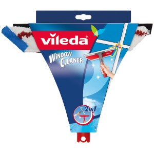 Vileda Profi-Fensterwischer Handgerät, lavavetri 2 in 1 con panno in microfibra e tergivetro.
