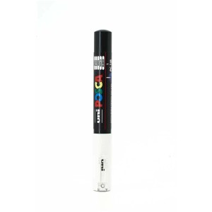 Uni Posca Fine Tip Marker PC-1MC, marqueur blanc à pointe fine pour des lignes précises.