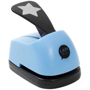 Stanzer Stern Ø 25 mm, blau/schwarz, zum Basteln und Dekorieren.