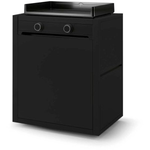 Carrello Forge Adour per Plancha Modern 60, acciaio, nero. Accessorio per grill a gas con anta e ripiani.