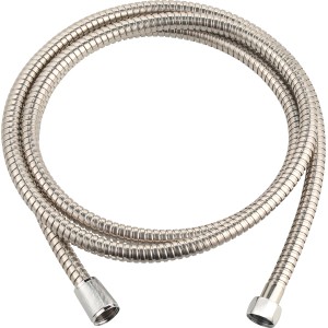 Flexible de douche en métal chromé, longueur 200 cm, flexible et durable.
