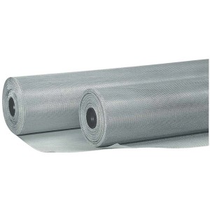 Moustiquaire Windhager en aluminium, gris argent, en rouleaux.