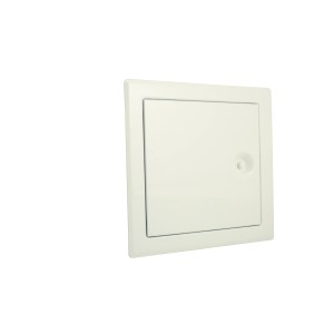 Sportello di ispezione bianco Marley, 150x150 mm, in lamiera d'acciaio zincata per cartongesso.