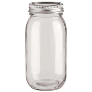 Klares Glas mit Deckel, 650 ml, ideal zum Basteln und Dekorieren.