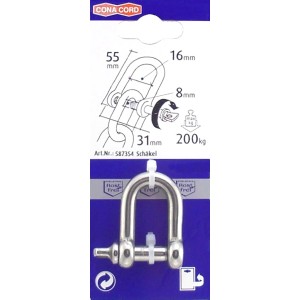 Grillo Conacord, forma diritta, acciaio V4A, 8x55 mm, per raccordi in acciaio inox.