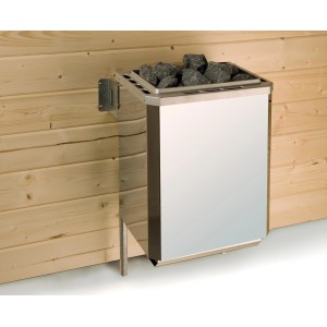 Poêle de sauna Weka Klassik 9 kW avec pierres, partie de l'ensemble sauna Kurikka.