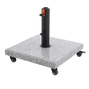 Base in granito Doppler myZone Rollbar, ca. 40 kg, grigia, con ruote per ombrelloni.