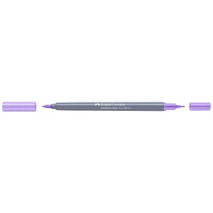 Pennarello a doppia punta Faber-Castell Goldfaber Aqua Violetto Chiaro con cappucci viola.
