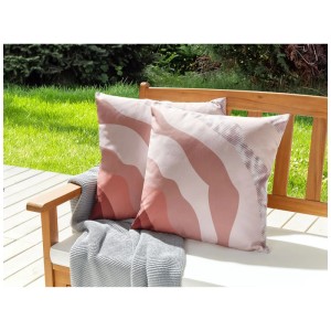 Beliani Cuscini da giardino Campei in poliestere rosa 45 x 45 cm / set da 2