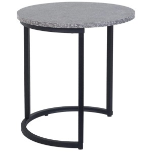Beliani Table d'appoint Dixie, lot de 2, noir/gris, plateau en MDF, cadre en métal.