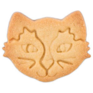 Ausstecher Katzengesicht, 6 cm, aus Edelstahl für detailreiche Plätzchen.