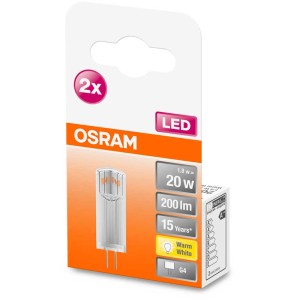 Osram Lampadina LED Pin G4, confezione da 2, bianco caldo, 20W, 200lm.
