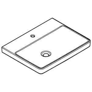 Lavabo Grohe Euro Ceramic, 60 cm, bianco, senza troppopieno, foro rubinetto centrale.