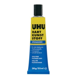 UHU colla per plastica rigida, tubo da 30g, ideale per incollare plastica, legno, metallo, vetro e ceramica.