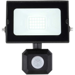 Projecteur d'extérieur noir Globo Helga I avec détecteur de mouvement, 20W, 1500lm.