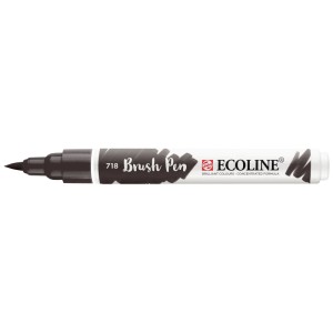 Ecoline Brushpen Warmgrau, einzelner Stift mit flexibler Pinselspitze für Kunst und kreatives Gestalten.