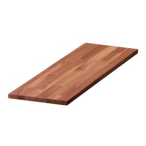 Pannello in legno lamellare di acacia oliato, 200x20 cm, per scaffali e mobili.
