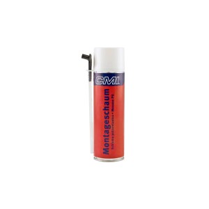 Bomboletta di schiuma poliuretanica CMI 1K, 500 ml, con applicatore per isolamento e riempimento.