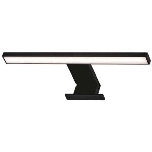 Applique miroir LED noire Brilo Dun, 5W, lumière blanche neutre pour salle de bain.