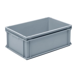 Contenitore Rako grigio, 40 litri, in plastica, impilabile e robusto. Ideale per lo stoccaggio.