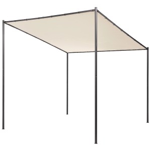 Pergola da giardino beige Beliani Vimino in acciaio, 282x294 cm, per patio e giardino.