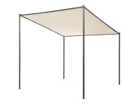 Beliani Garten-Pergola Vimino Stahl Beige 282 x 294 cm