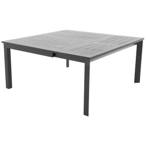 Quadratischer, anthrazitfarbener Doppler Ausziehtisch Expert, erweiterbarer Gartentisch.