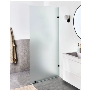 Paroi de douche Beliani Icalma satinée sans cadre en verre de sécurité 195x90 cm pour douches à l'italienne.