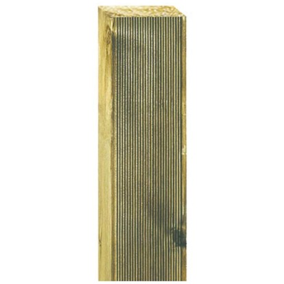Pletscher Vierkantpfosten Grünlich imprägniert geriffelt 9 x 9 cm / Länge 210 cm