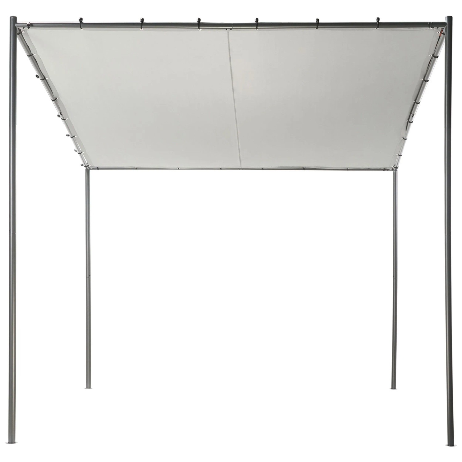 Beliani Pavillon Vimino Stahl Grau 282 X 282 X 294 Cm beliani-pavillon-vimino-stahl-grau-282-x-282-x-294-cm