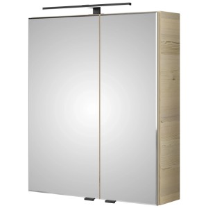 Armoire de toilette Pelipal Quantum 07, décor Polar Pinie, avec éclairage LED, 70x60x15 cm.