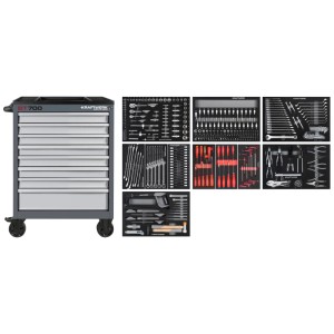 Servante d'atelier Kraftwerk BT700 avec 8 tiroirs et assortiment d'outils.