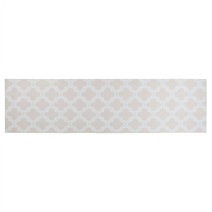 Tappeto passatoia beige Kadayal con motivo marocchino, 80x200 cm. Tappeto a pelo corto per interni.