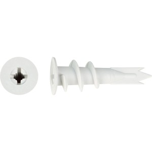 Tassello per cartongesso LUX, plastica, 14x32mm, confezione da 10 per fissaggi in cartongesso.