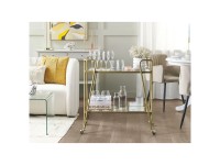 Servierwagen Noti 2 Etagen Metall / Glas Gold