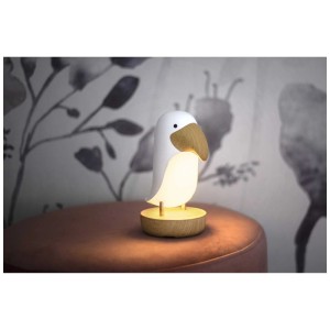 Luce notturna LED Functional Toucan Bird, bianca, dimmerabile con luce bianca calda.