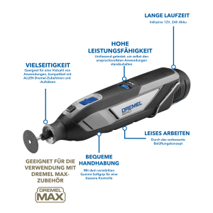 Outil multifonction sans fil Dremel 8240 avec kit d'accessoires, idéal pour le meulage et la découpe.