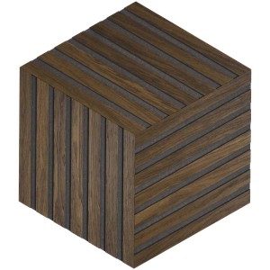 Denpanels Designpaneele Raute Geräucherte Eiche, 3er Set Akustikpaneele für Wandverkleidung.