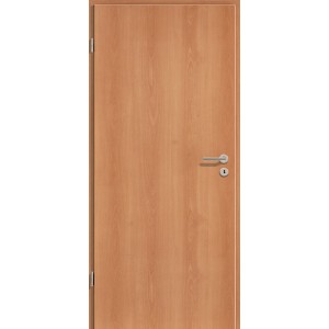 Porta interna decoro faggio, 73,5x198,5 cm, battuta a sinistra, con maniglia.
