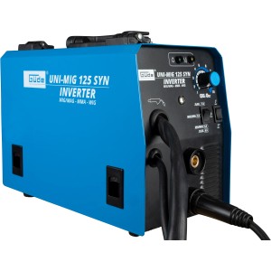 Poste à souder bleu Güde Uni-Mig 125 SYN pour soudure MIG, MAG, MMA et TIG.