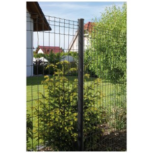 Recinzione da giardino Pletscher antracite, alta 1 m, lunga 25 m, rivestita, per costruzione recinzioni e privacy.