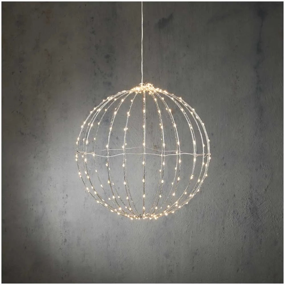 LightsGo Batteriebetriebene LED-Lichterkette – 4 M, 40 LEDs In Schneeballform, Kaltweiß, Mit Blinkfunktion