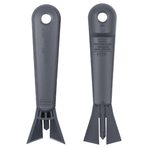 Spatule à joints wolfcraft grise avec divers profils pour joints silicone et acrylique. Accessoire ergonomique pour carrelage.