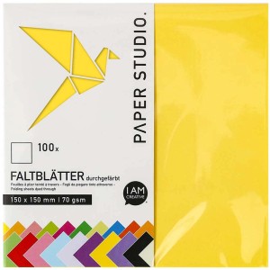 Feuilles de pliage 15x15 cm, 100 pièces, couleurs assorties, papier pour origami et loisirs créatifs.