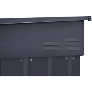 Détail de l'abri vélos Globel Family anthracite avec fentes d'aération.